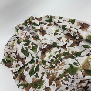 ALIA Women's Button Up Top‎ Floral Camo Leaf Print 3/4 Sleeve Size 12